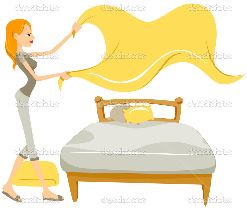 Woman Changing Sheet