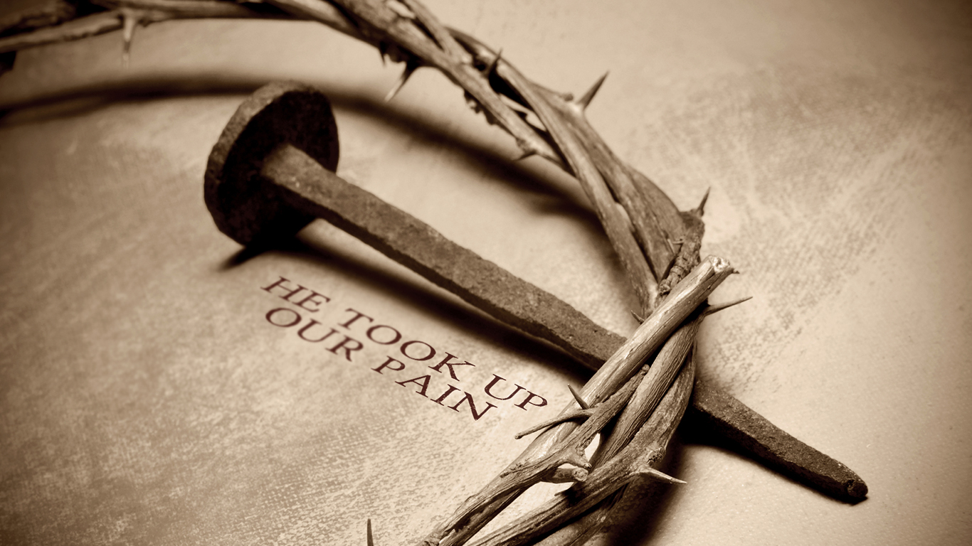 Jesus Christ crown of thorns and nail