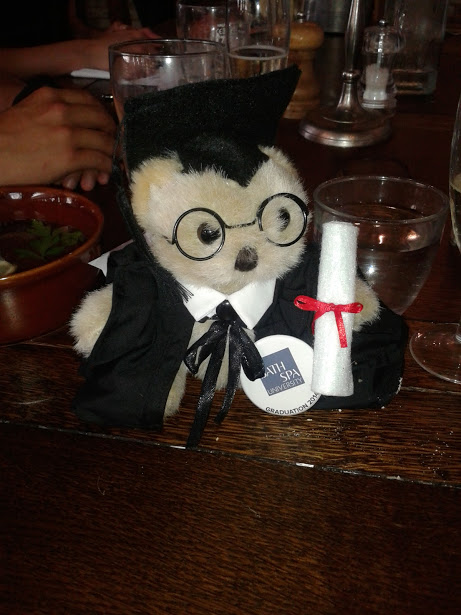 Bath Spa graduation bear belonging to Diane Woodrow on her graduation in May 2014